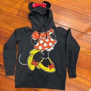 Disney Black Hoodie with Minnie Mouse Design